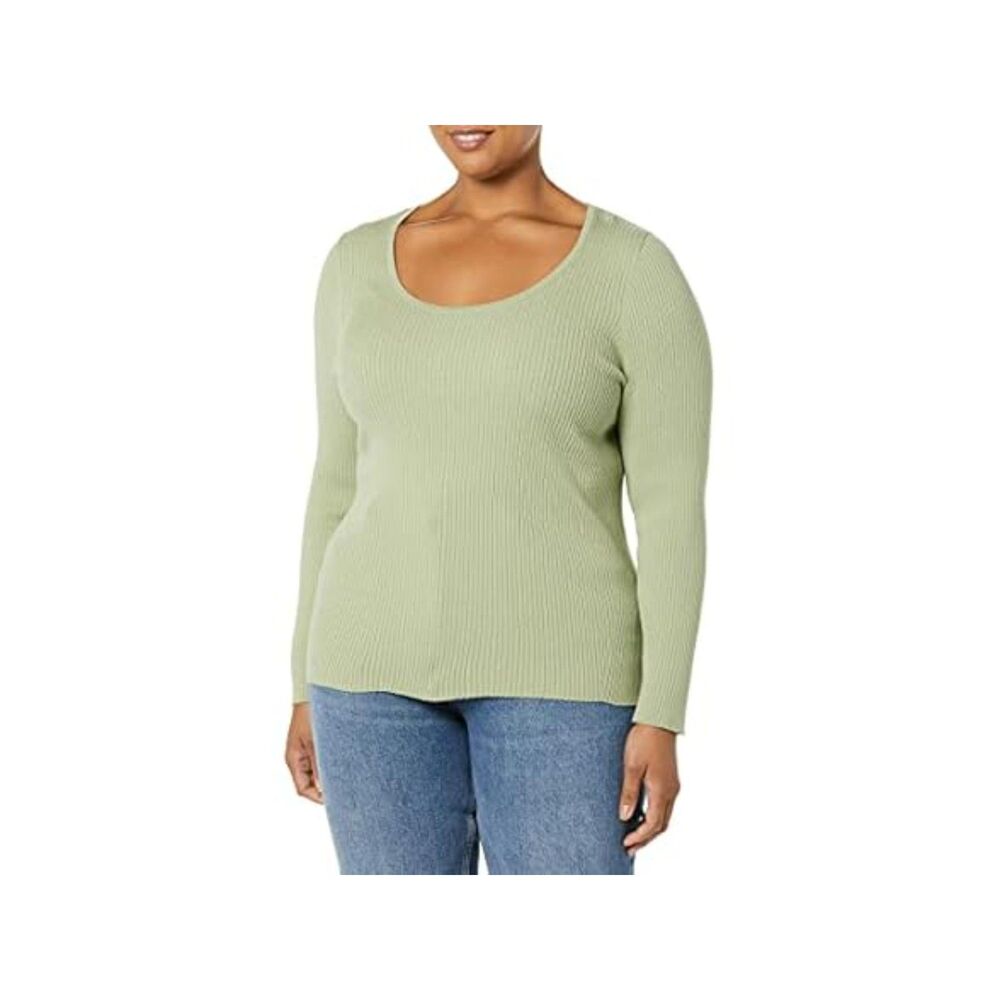 Amazon Essentials Women's Long-Sleeve Sweater Fine Gauge Stretch Scoop Neck - g